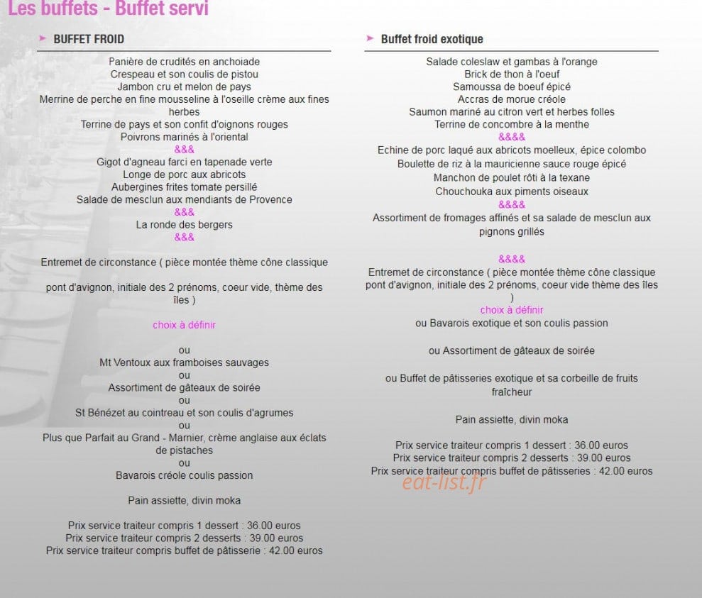 Augustin Traiteur — carte page 7
