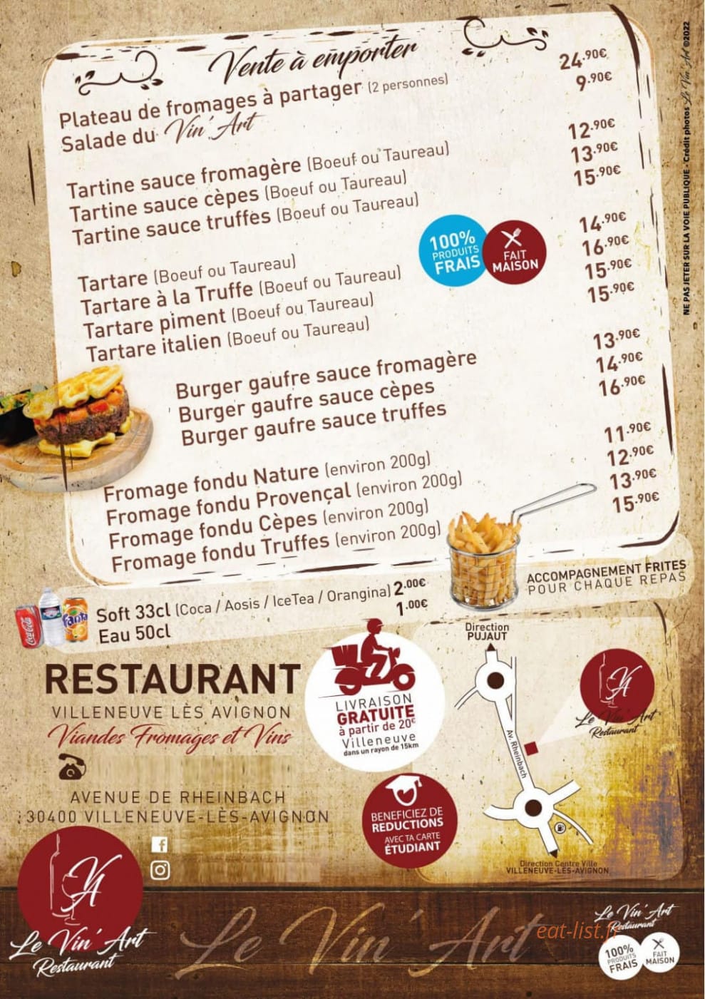 Le Vin’Art — carte page 1