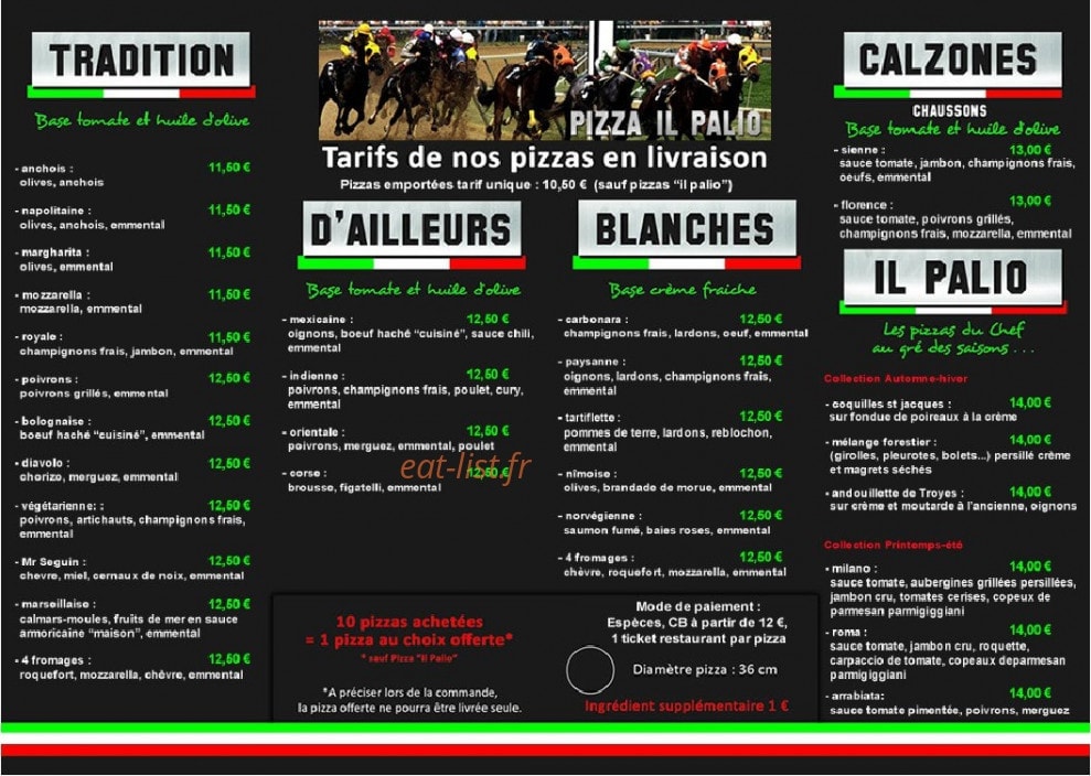 Pizza Il Palio — carte page 1