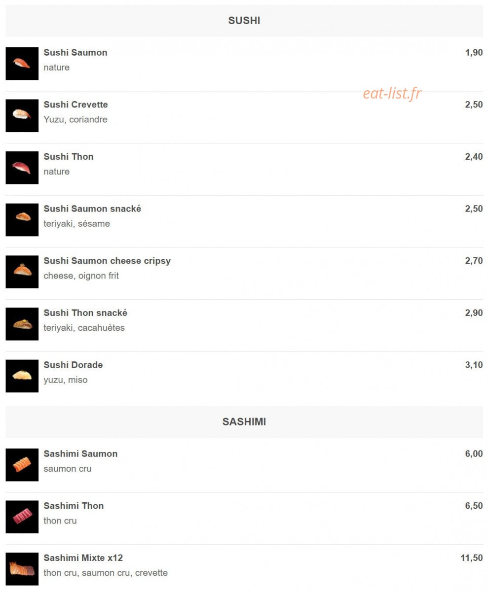 La fabrique a sushi — carte page 5