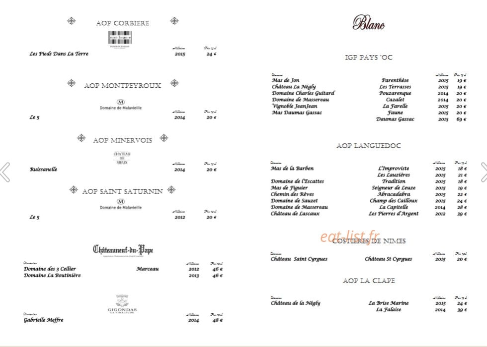 La Table des Marchands — carte page 11