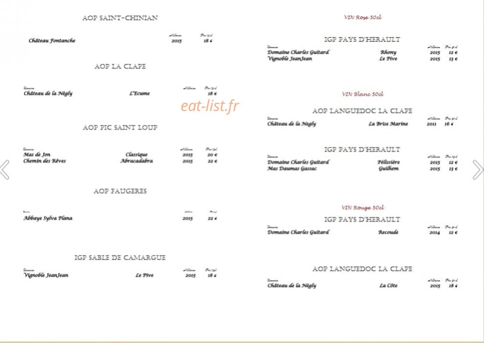 La Table des Marchands — carte page 12