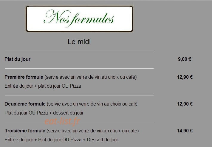 Lino Restaurant — carte page 1