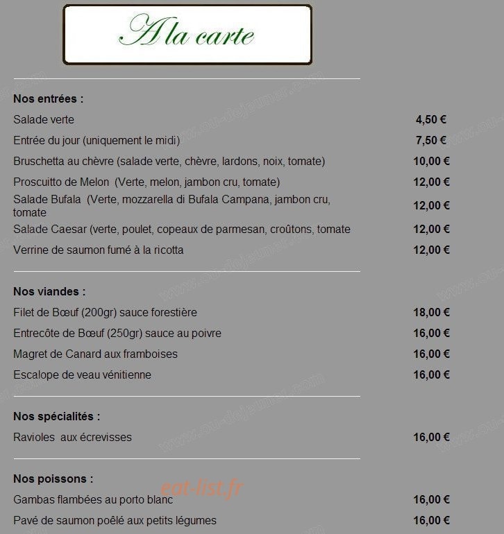 Lino Restaurant — carte page 3