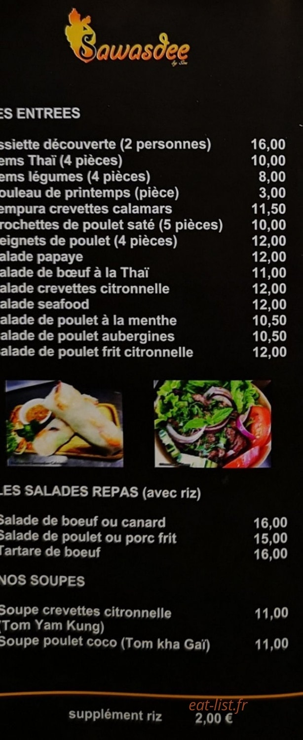 Sawasdee — carte page 2