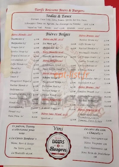 Beers & Burgers — carte page 2