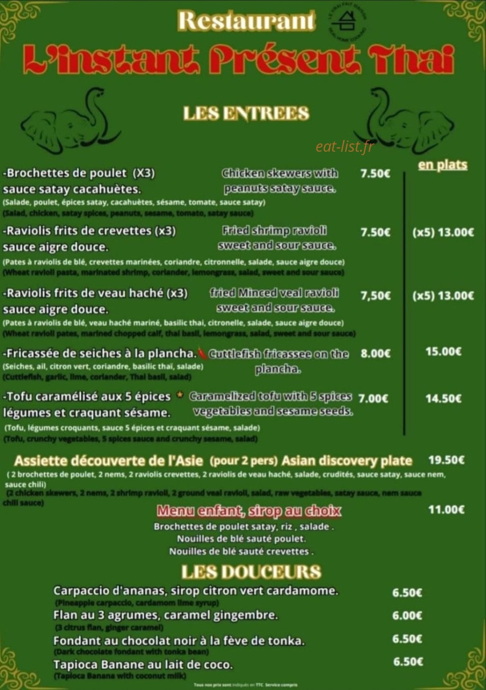 L'instant Présent — carte page 1