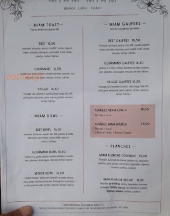 Miam Miam — carte page 1