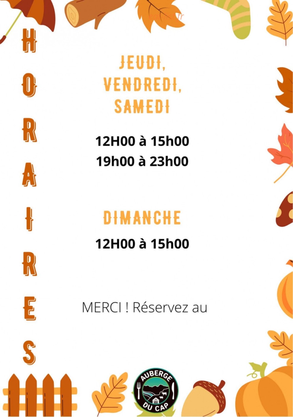 Auberge du Cap — carte page 9