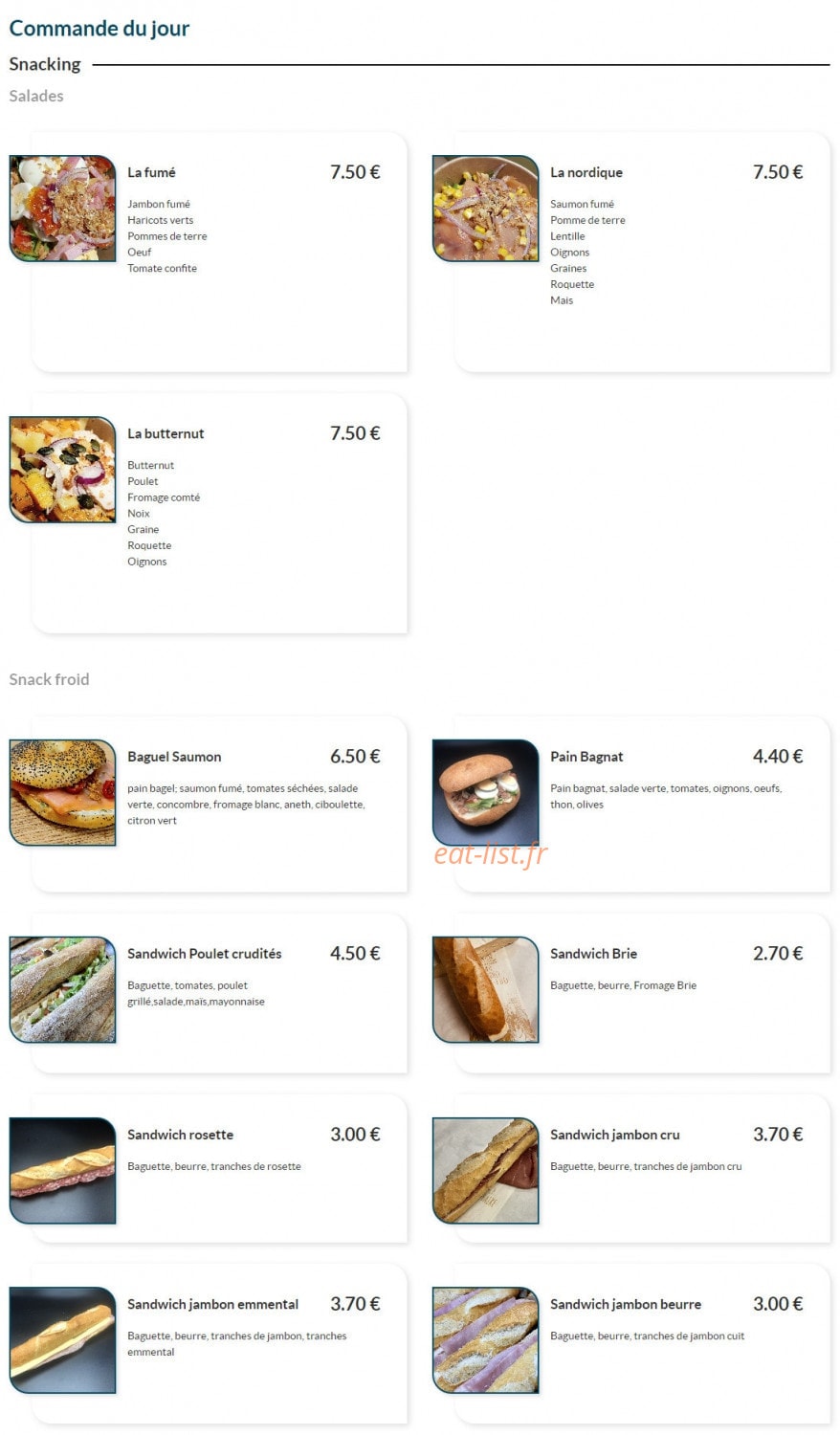 Boulangeries Gilles — carte page 1