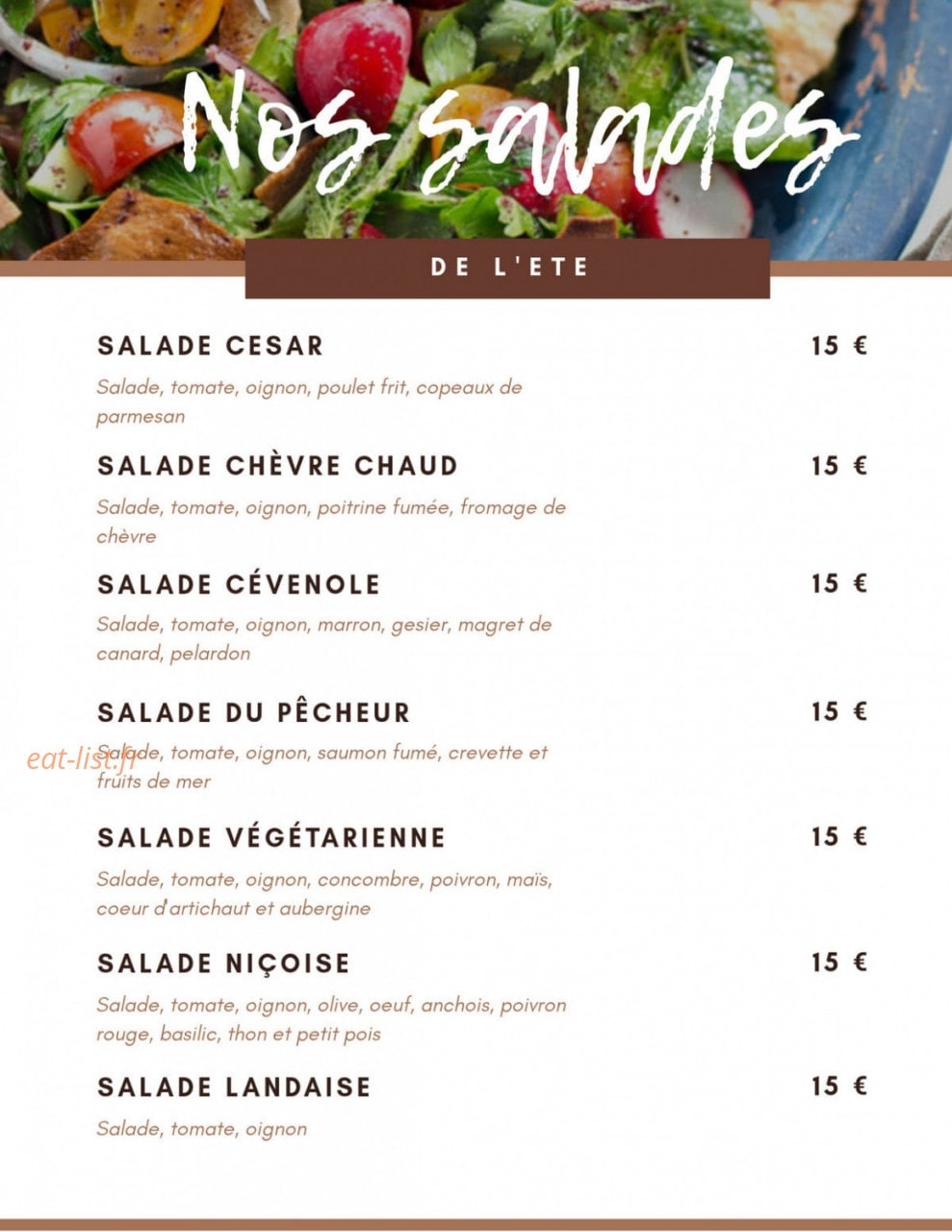 Au Gout du Jour — carte page 2