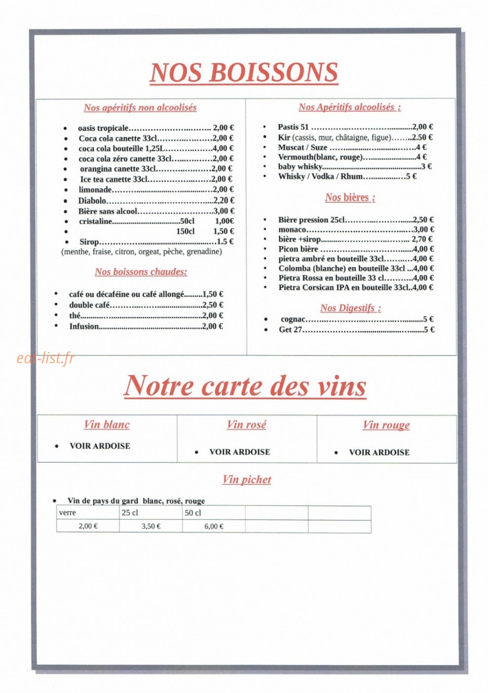 Chez dav' — carte page 4