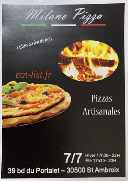 Pizza Milano — carte page 1