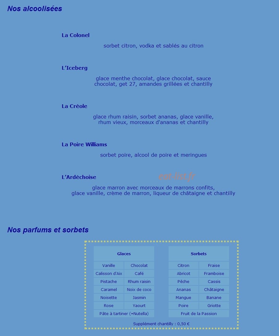 Restaurant L'Assiette Provençale — carte page 7