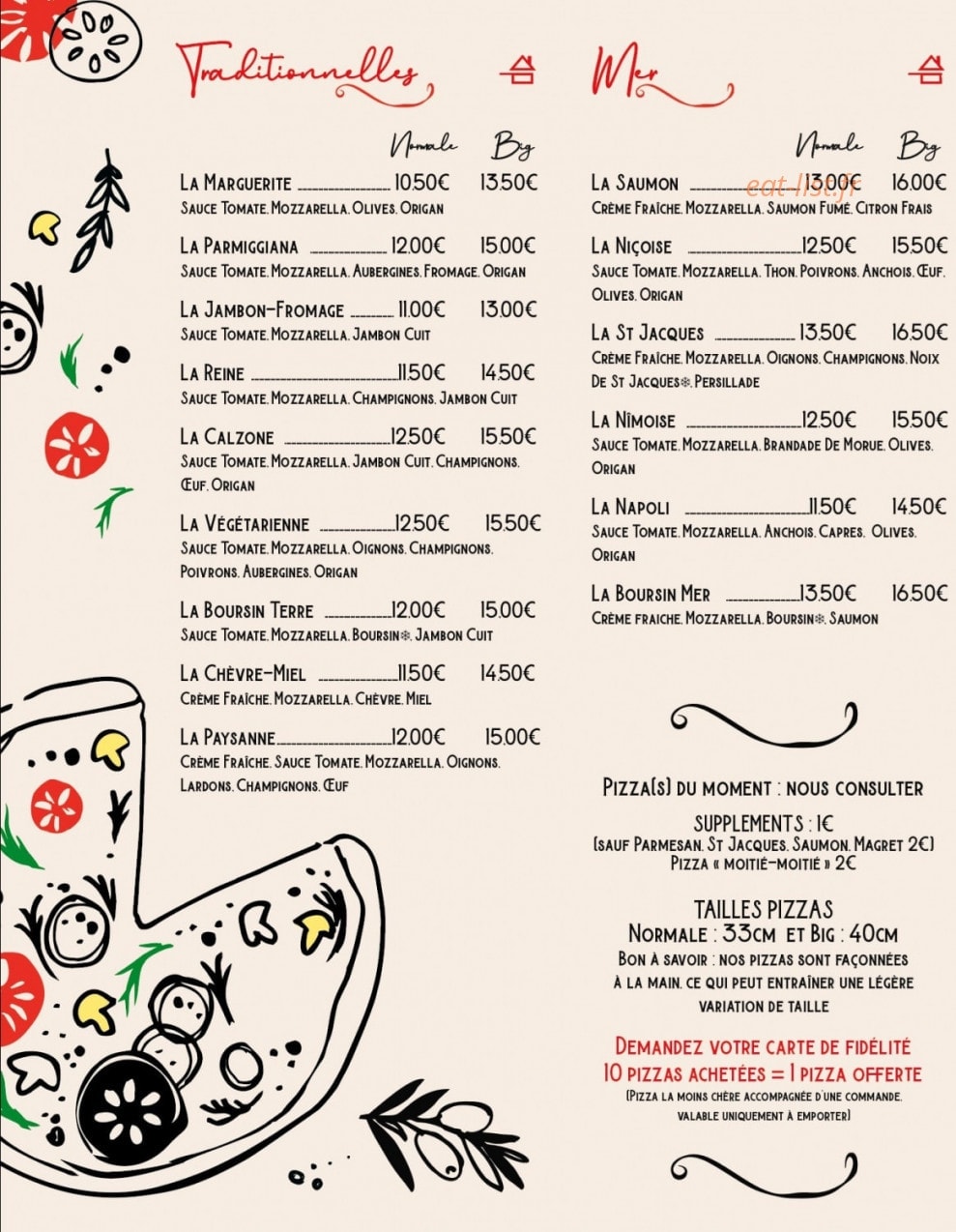 La Pizzéria des Costières — carte page 2