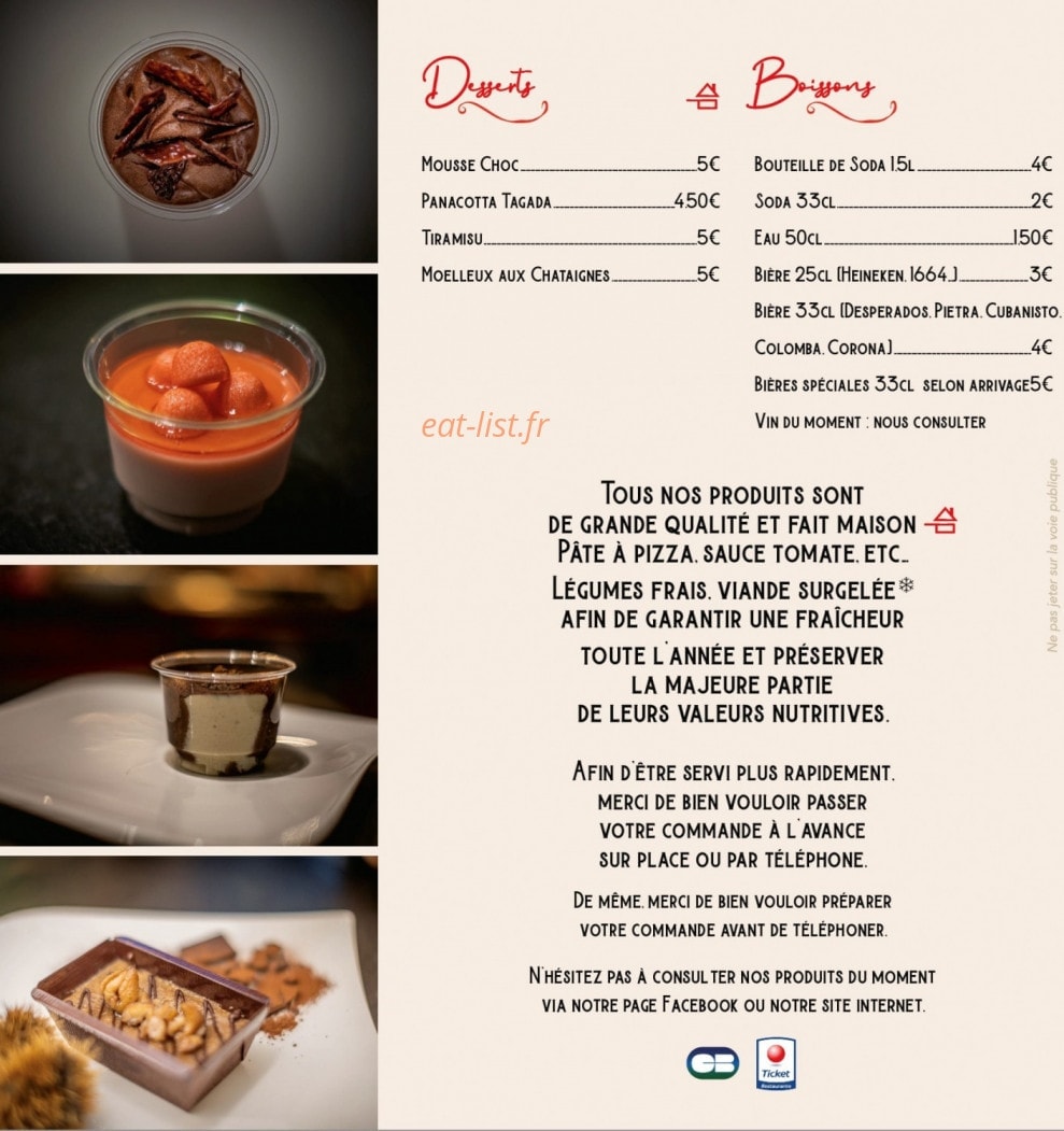 La Pizzéria des Costières — carte page 4