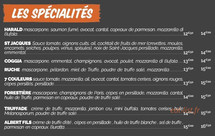 Pizza Albert fils — carte page 4