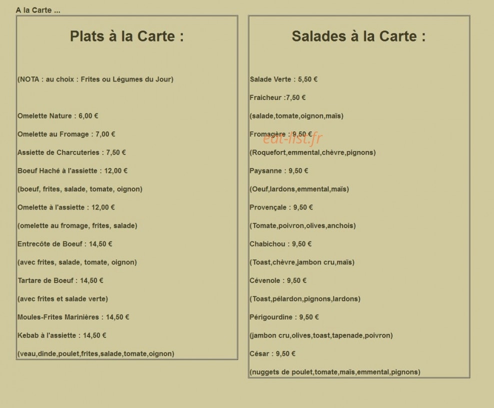 Resto Le 613 — carte page 3