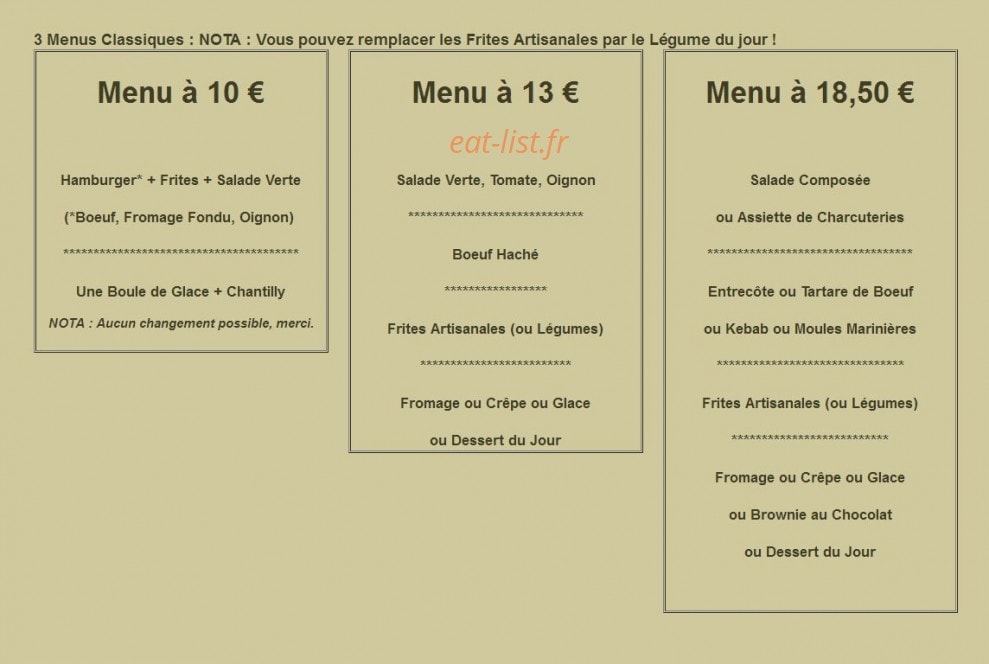Resto Le 613 — carte page 1