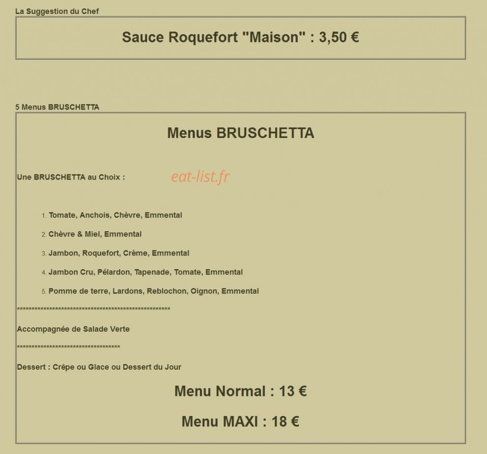 Resto Le 613 — carte page 2