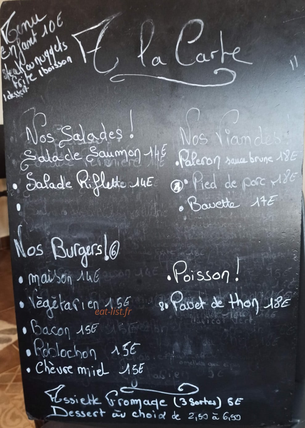 Chez Riflette — carte page 1