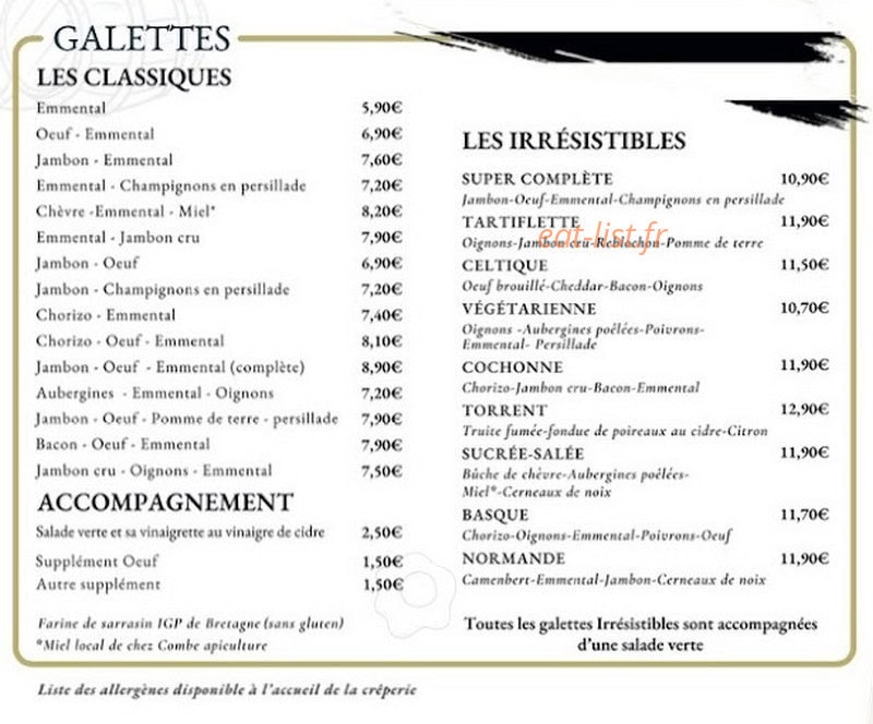 La crêpe celtique — carte page 2