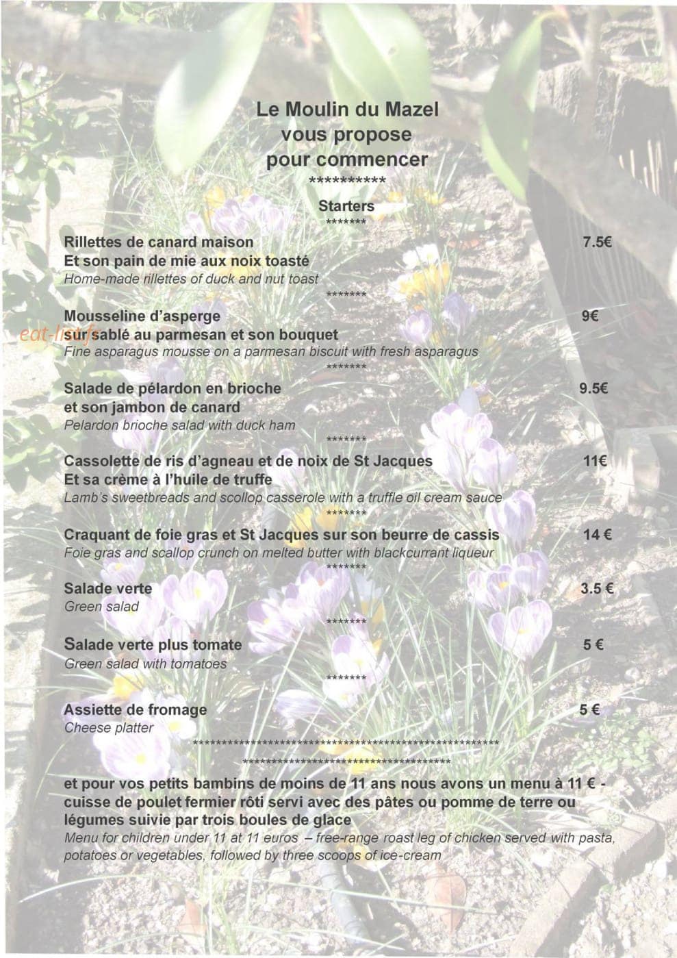 Le moulin du mazel — carte page 1