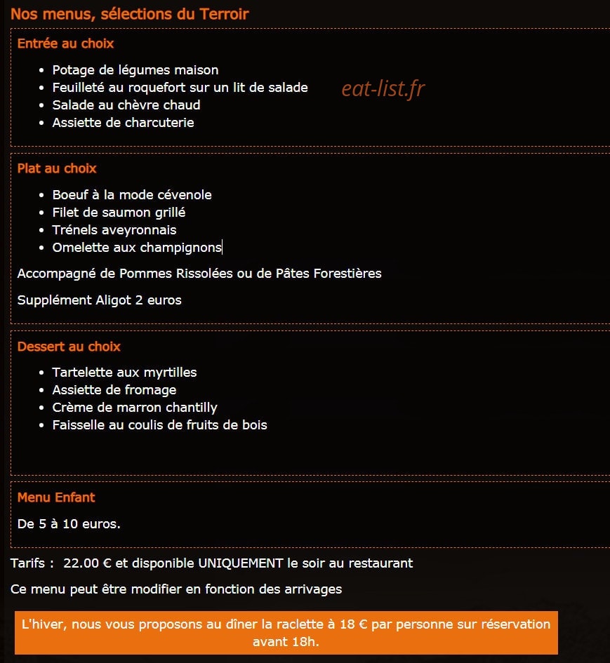 Brasserie du Carrefour — carte page 2