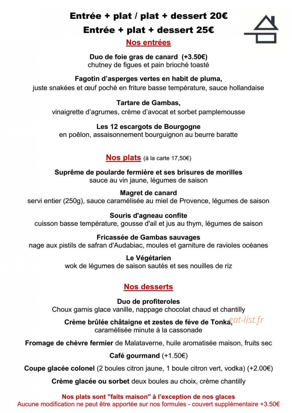 Le Bistrot de Lussan — carte page 2