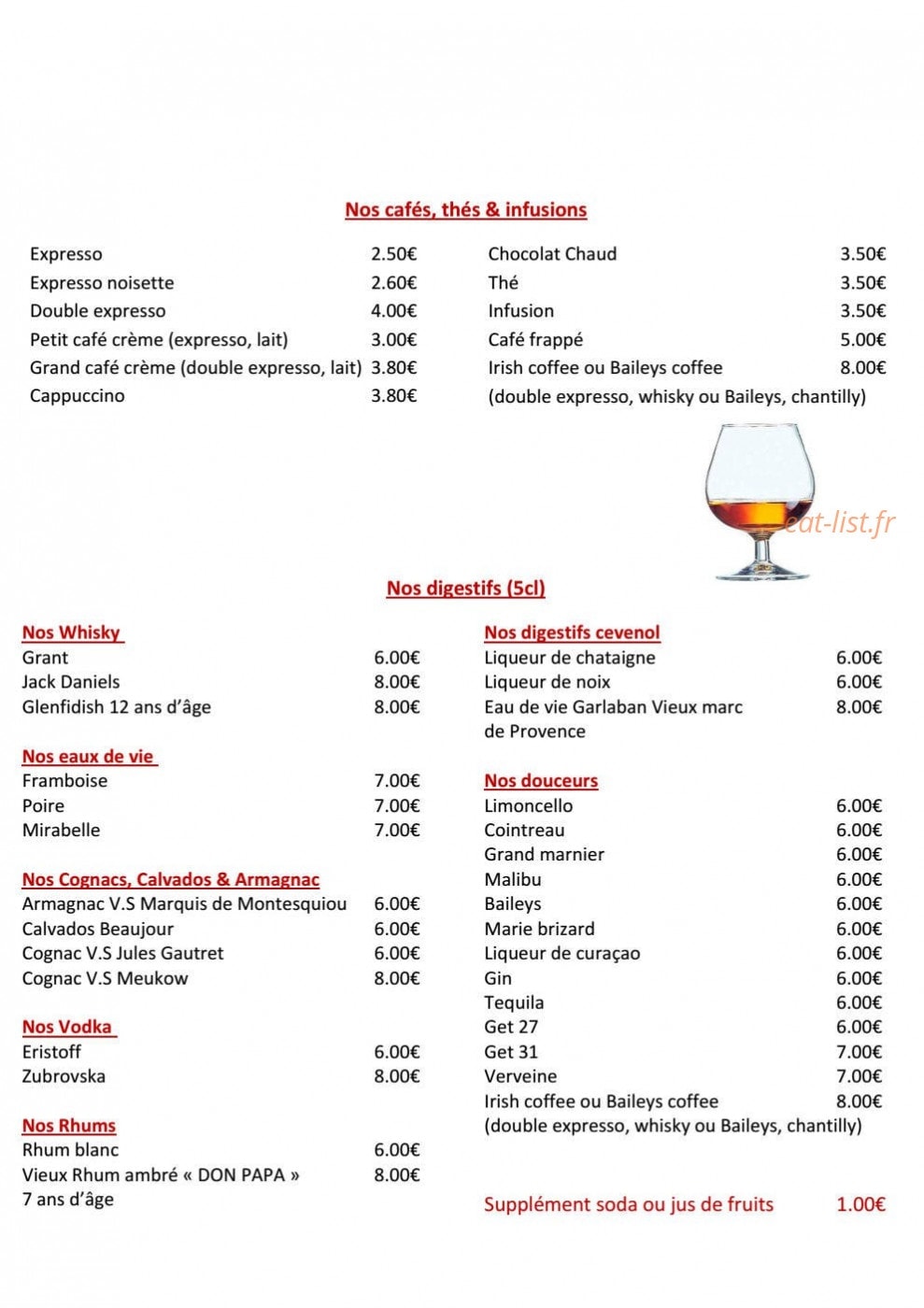 Le Bistrot de Lussan — carte page 4