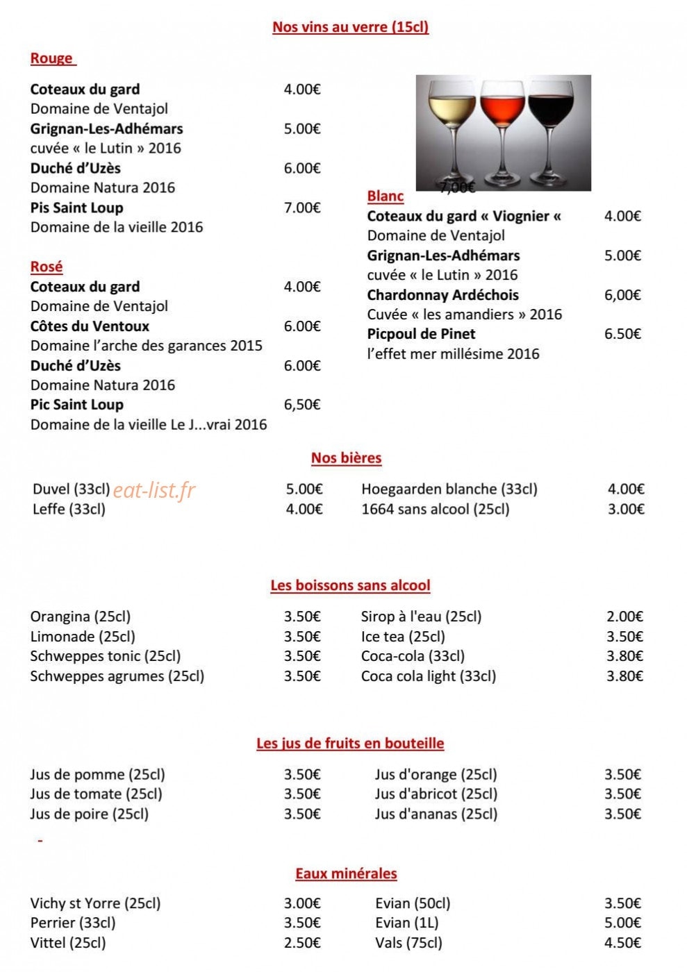 Le Bistrot de Lussan — carte page 3