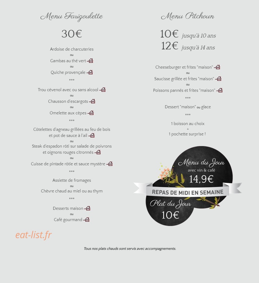 La Farigoulette chez Aurélie — carte page 2