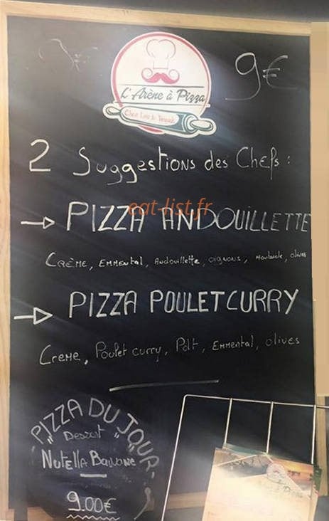 L' Arène à pizza — carte page 2