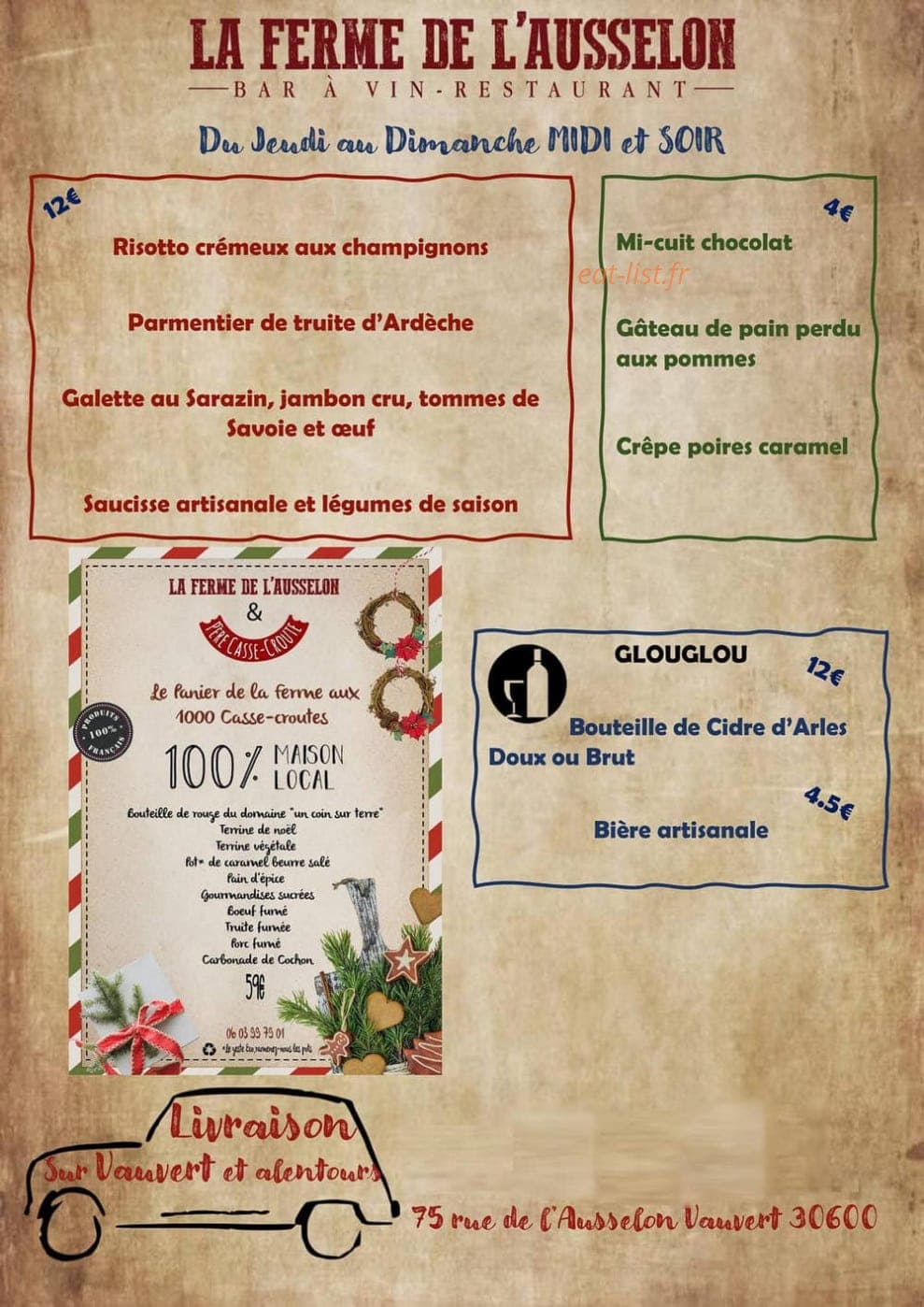 La Ferme de l'Ausselon — carte page 1