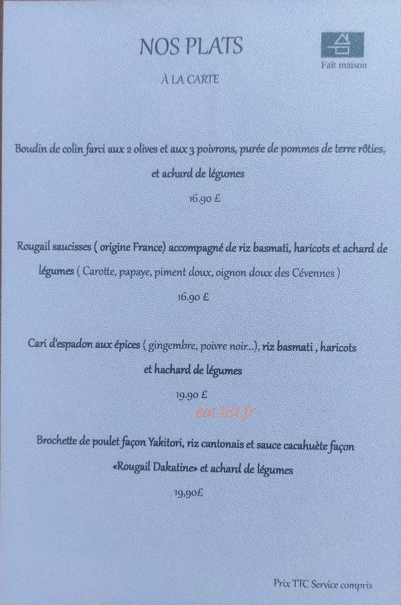 La Réunion des Saveurs — carte page 2