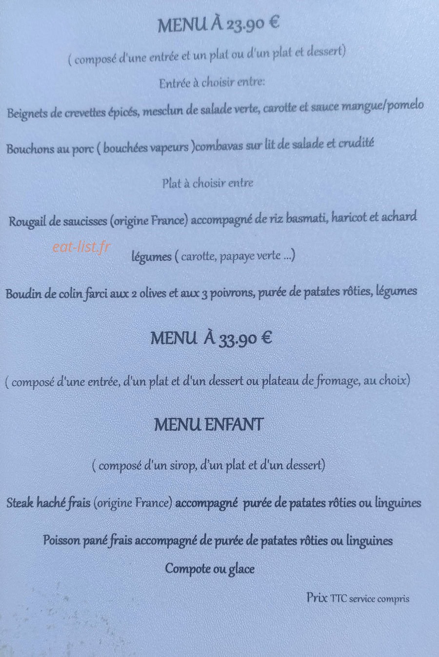 La Réunion des Saveurs — carte page 4