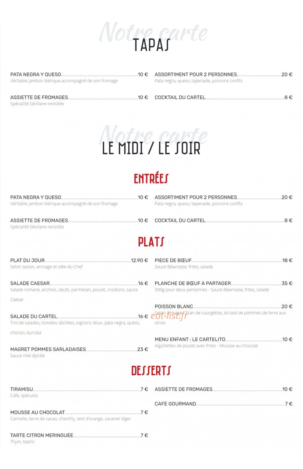 Le Cartel — carte page 1