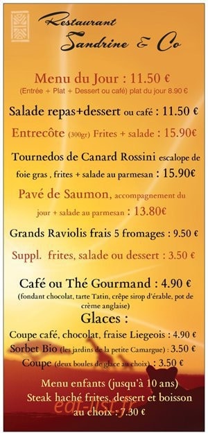 Sandrine & Co — carte page 1