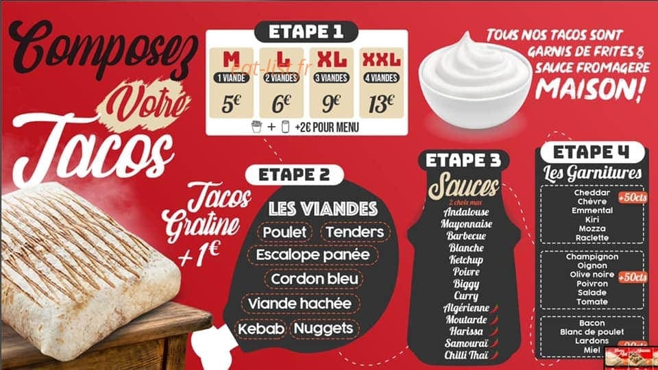 Tacos Square — carte page 1