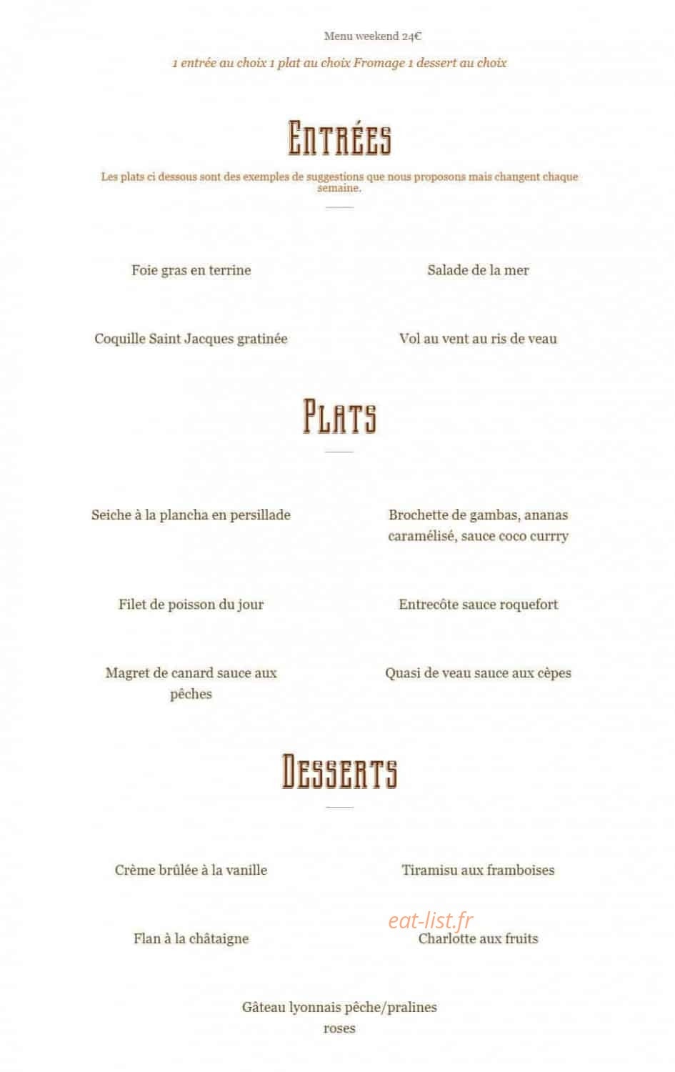 Le Chêne Blanc — carte page 2