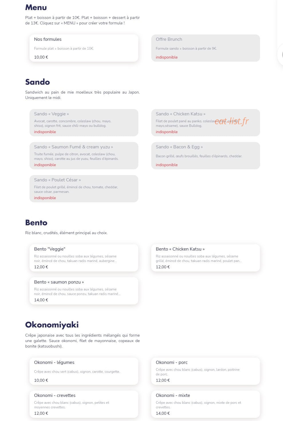 Kimiko Chan — carte page 1