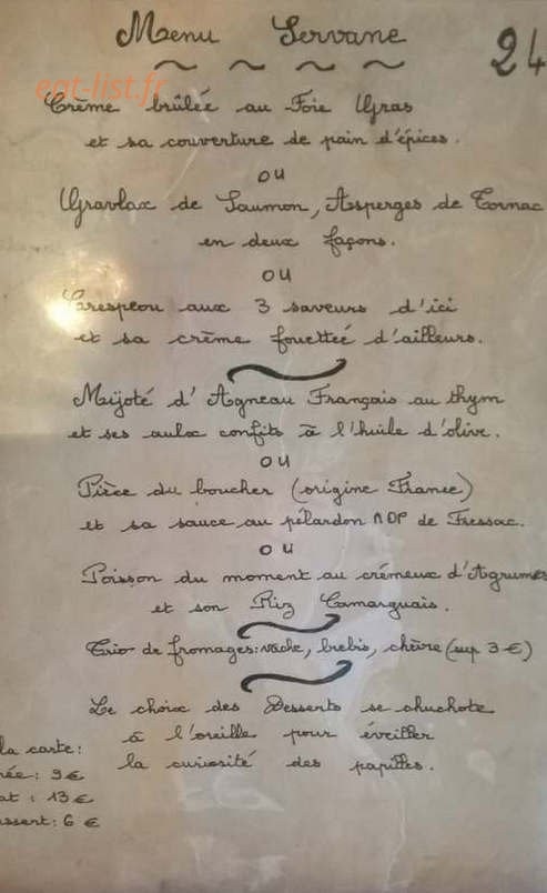 La Servane — carte page 1