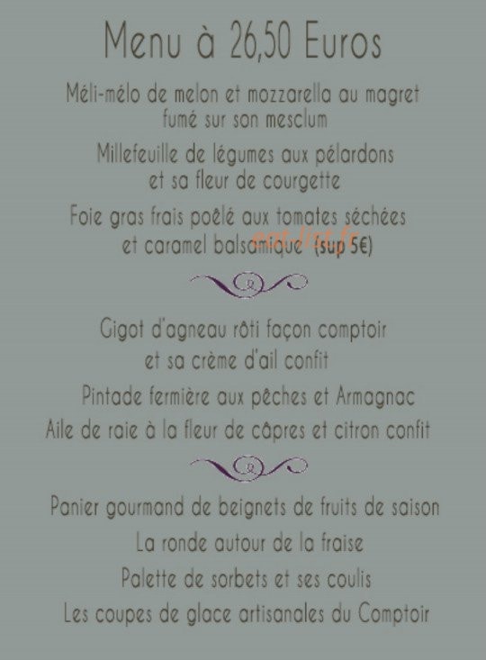 Le Comptoir de l'Evèsque — carte page 3