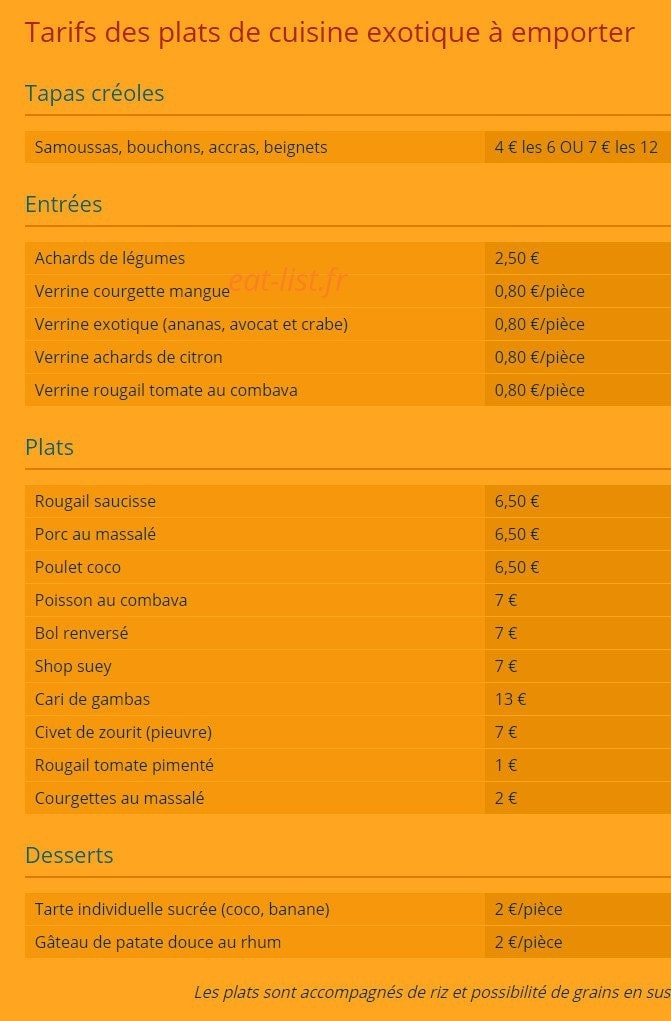 Ô Petit Créole — carte page 2