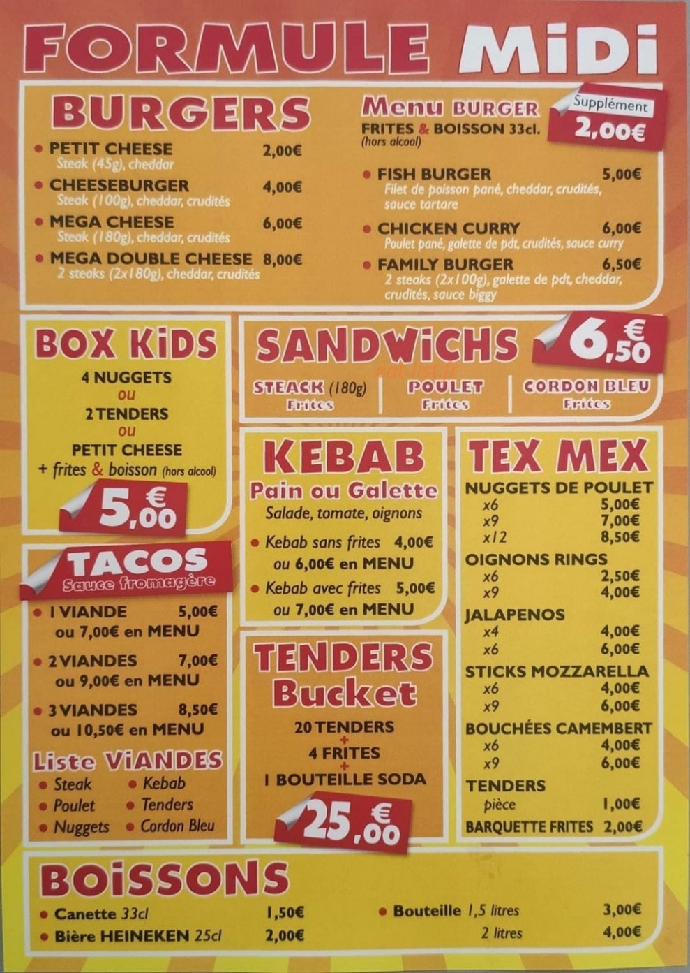 Family food — carte page 2