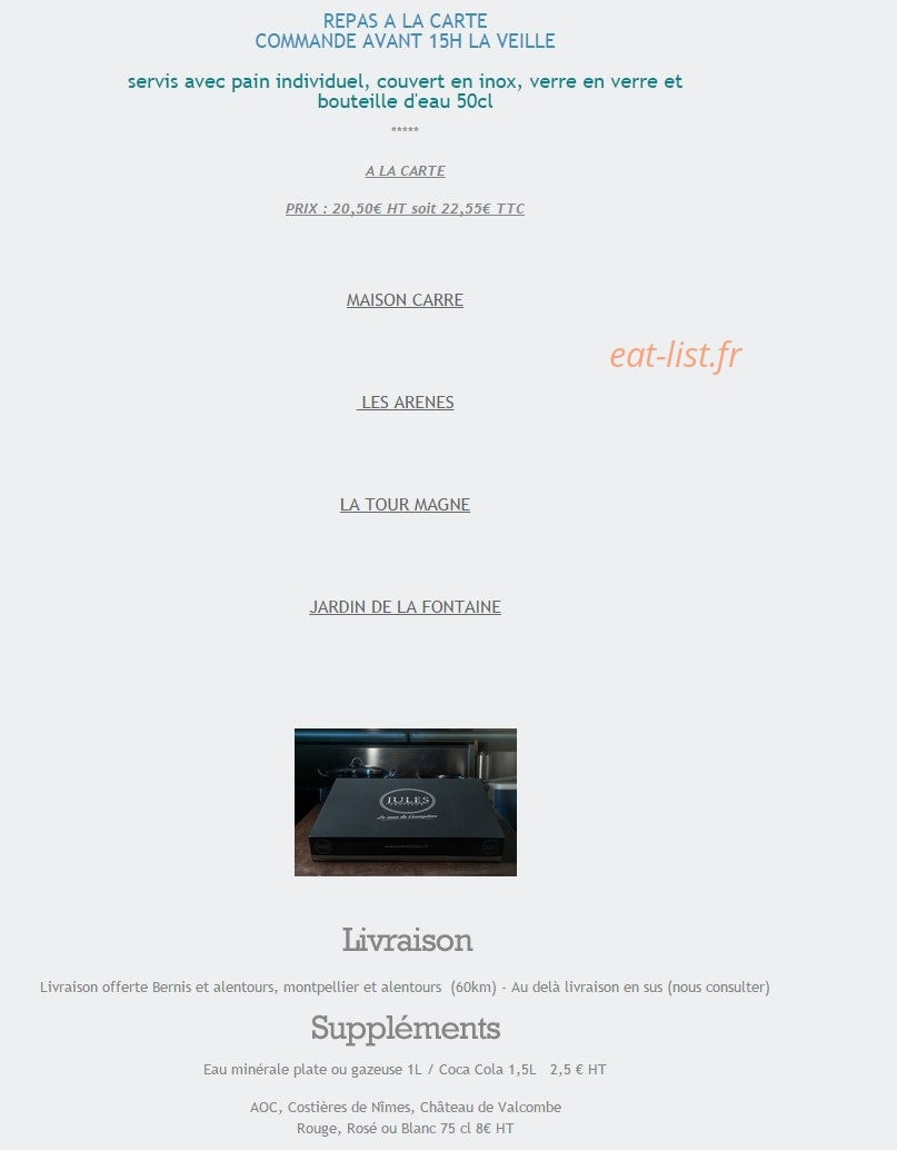 Jules Traiteur — carte page 3