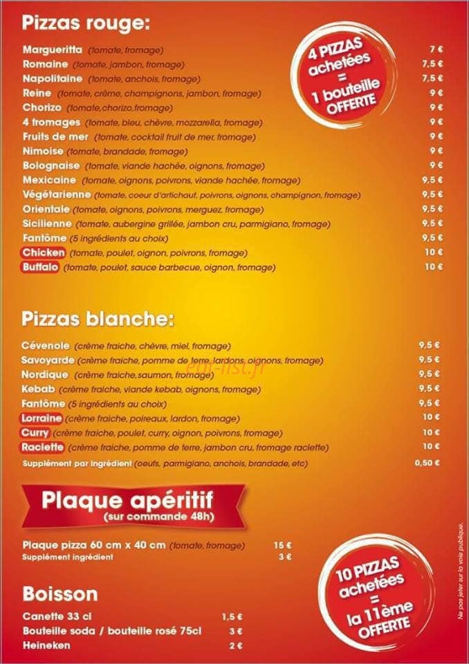 La Pizza Bernissoise — carte page 2