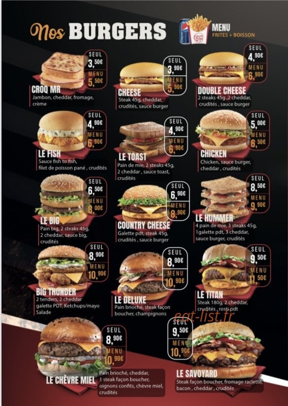 Boom Burger — carte page 2