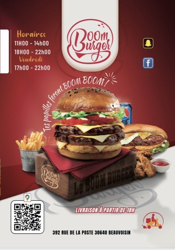 Boom Burger — carte page 1