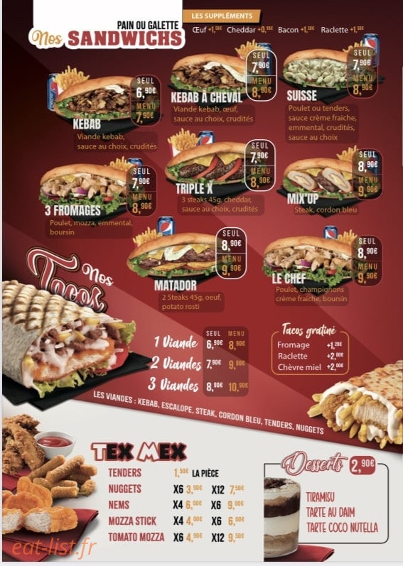 Boom Burger — carte page 4